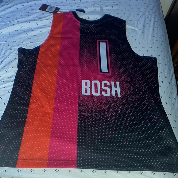 Miami Heat Chris Bosh Hardwood Classics 2011-12 Split Swingman Jersey NWT - Picture 6 of 7